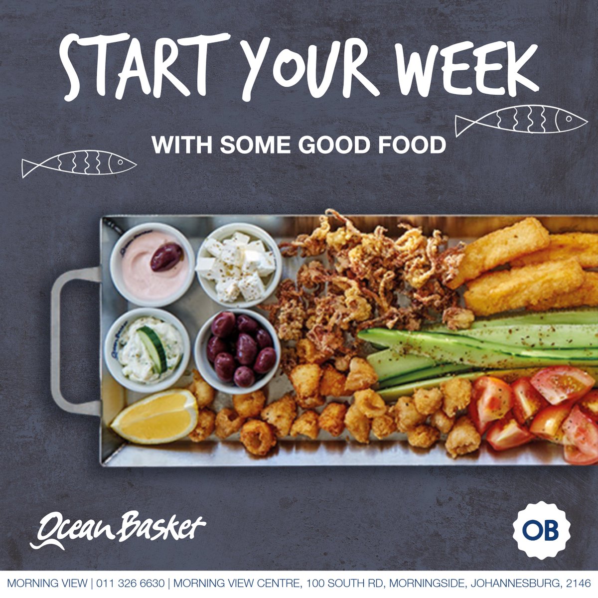 OBMorningview's tweet photo. Kick your week off with some delicious seafood!
We are open for collections, deliveries and SIT DOWNS!
Call now to reel your orders in: 011 326 6630
#OBMorningview #SayItWithSeafood #YourSeafoodDestination #seafood #BigDeal #Delicious #TwoWayPlatter #Yummy #Delicious https://t.co/8oEjoG1aLB