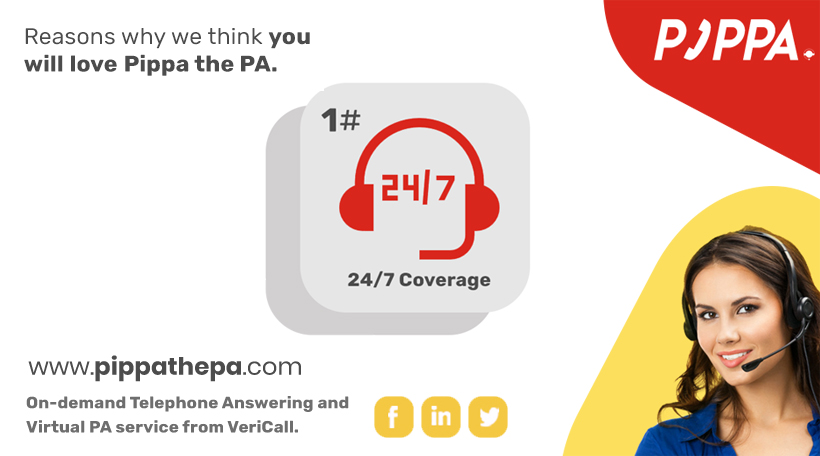 pippa_pa's tweet photo. Reasons why we think you will love Pippa the PA.
#1 - 24/7 Coverage
https://t.co/Vpl4fo9jjx
Pippa the PA is an On-demand Telephone Answering and Virtual PA service from VeriCall.
#pa #virtualpa #VeriCall https://t.co/GY3TiXUCzy