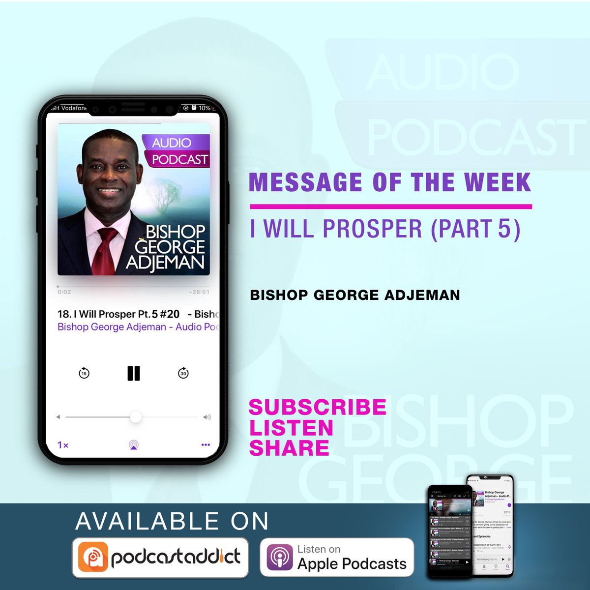 BDGeorgeAdjeman's tweet photo. Dear Beloved, we have commenced the last week of July, our month of PROSPERITY.

In this final week, I will be sharing the final three part of the message series #IWillProsper

Listen 👇🏽 &amp; be blessed 

https://t.co/T0B47bUJ4U

Apple:https://t.co/faW5zGOA9t https://t.co/7ZVD43kQFn