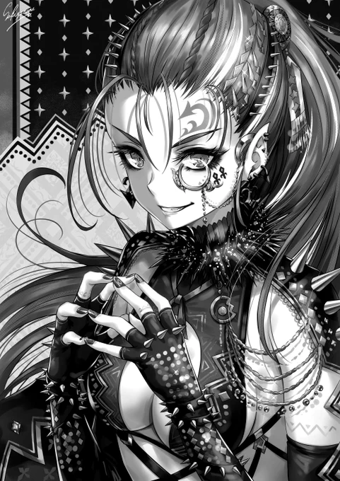 #絵をモノクロにするとかっこいい
モノクロにしてみた? 
