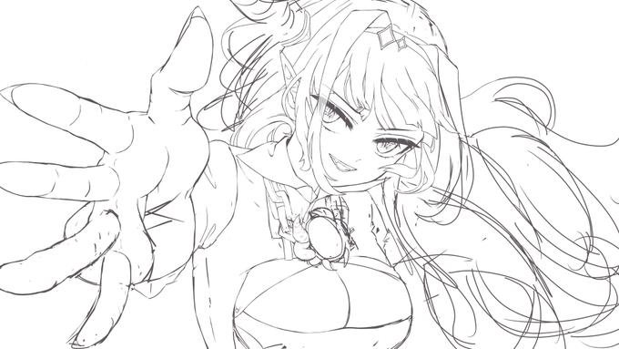 ちょっとだけ線を綺麗に😌
夏苦手なんで絵の進みがとにかく遅い 