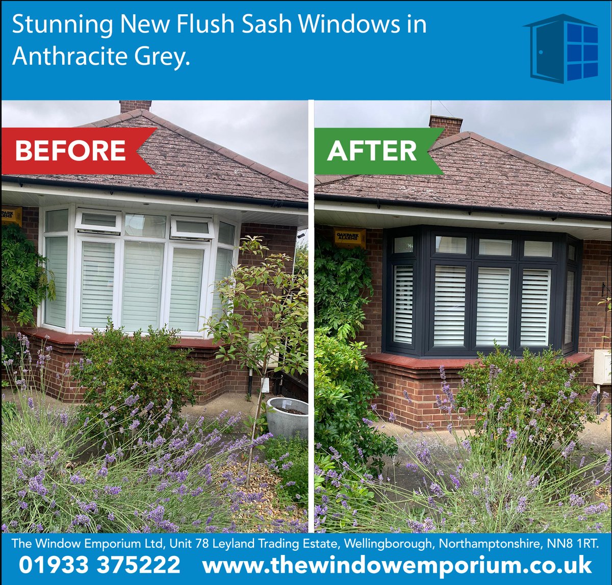 Transform the look of your home with new windows or doors from The Window Emporium. 01933 375222.