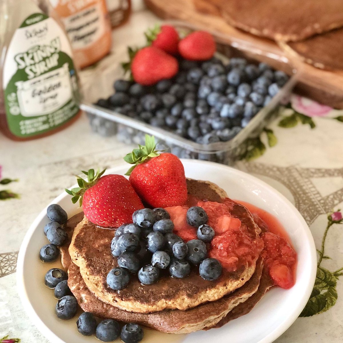 Pancakes + fresh berries + tasty syrup = the best breakfast 🥞 We’re getting our Monday inspo from <a href="/skinnyfoodco/">The Skinny Food Co</a> 😍 #THRIVEFESTIVAL