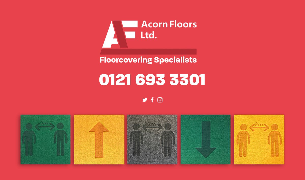 AcornFloors_'s tweet photo. To assist you as you reopen your business we are able to offer a range of floor tiles that can provide a visual indication of social distancing and direction of flow, please see an attached document to give you an idea of what is available.

0121 693 3301 https://t.co/tXYj1up56w