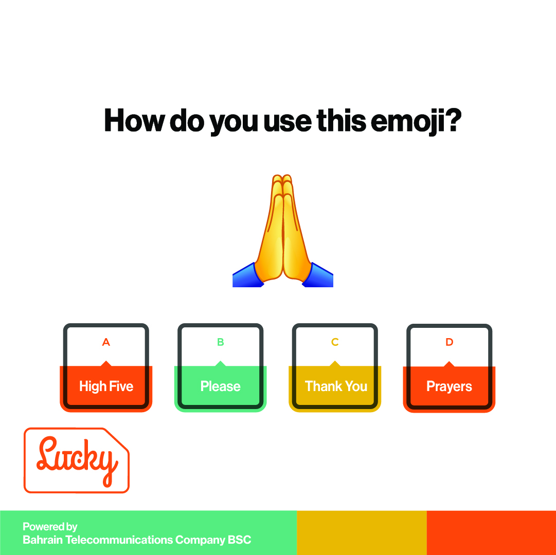 Lucky_bahrain's tweet photo. How do you use this emoji? Did you know it originally represents 'high five'?  #lucky #luckybahrain #didyouknow #bahrain #dubai https://t.co/isUD0MnUbO