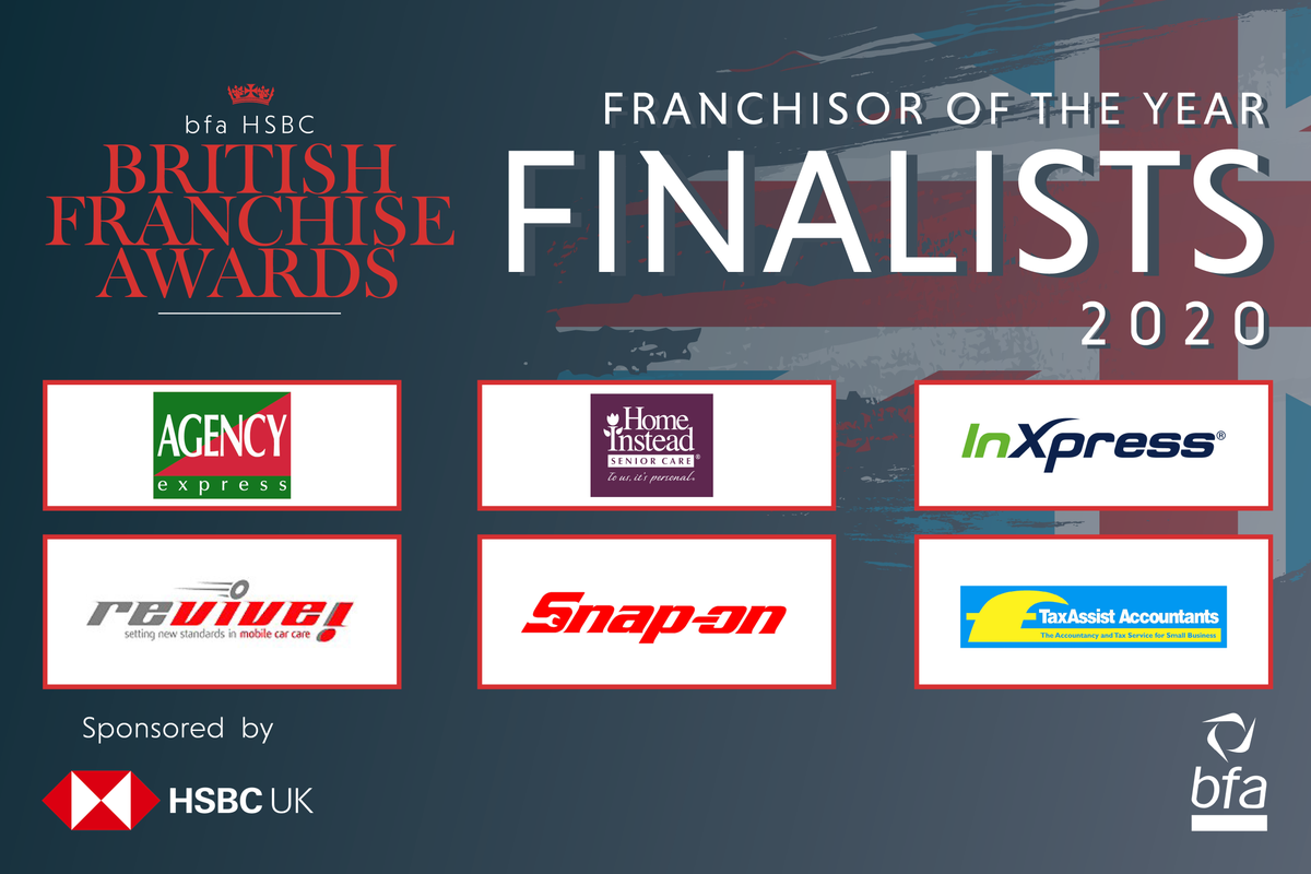 BFA_UK's tweet photo. Congratulations to our Franchisor of the Year Finalists 2020!

This prestigious category represents excellence in franchising - you can find out more about the finalists and the criteria they had to meet here: https://t.co/dWPufGSc3g

#bfaHSBCBritishFranchiseAwards2020 https://t.co/jV8KLW13Yc