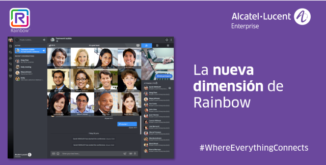 sromerom1's tweet photo. La nueva dimensión de Rainbow: @ALUEnterprise actualiza su plataforma de comunicaciones #Rainbow. Mejora la experiencia de usuario y facilita interacciones avanzadas entre grupos más grandes de personas. https://t.co/XZYhCzdTl9 https://t.co/6lW6kUXS2V