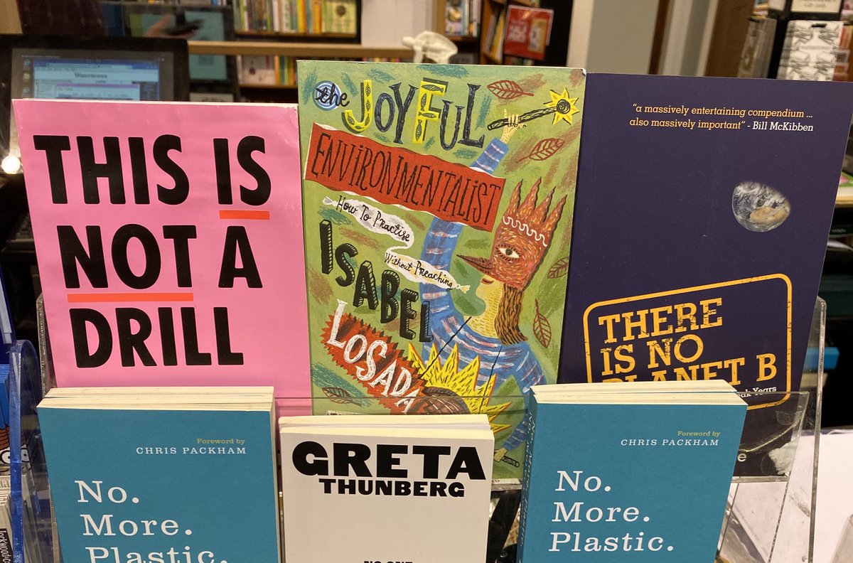 IsabelLosada's tweet photo. Stopped by @Waterstones this morning & was very proud to find #Thejoyfulenvironmentalist at the till point in some very good company. @MikeBernersLee @GretaThunberg @ExtinctionR @XRebellionUK @GeorgeMonbiot @GoodEnergy @triodosuk @Riverford #bestsellers #positivereading https://t.co/QbCApp9N24