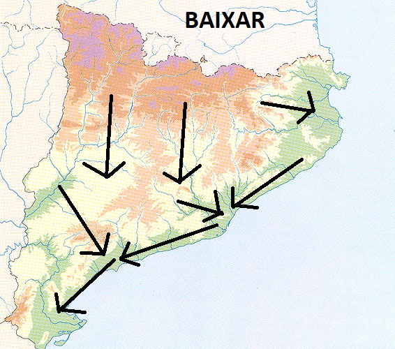 Veig que l'ús de "pujar" i "baixar" per als desplaçaments geogràfics dins de Catalunya produeix certa confusió.
Jo baixo a Reus i pujo a Barcelona.

He intentat fer un mapa de com ho entenc:
