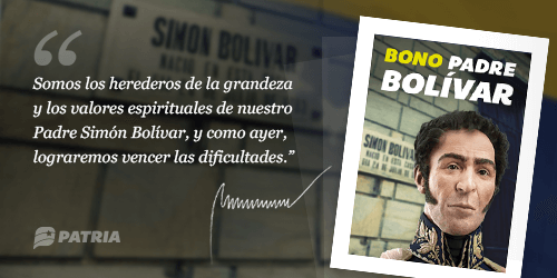 #ULTIMAHORA Continúa la entrega del Bono Padre Bolívar enviado por nuestro Presidente @NicolasMaduro a través del Sistema Carnet de la Patria. La entrega tendrá lugar entre los días 24 al 31 de julio de 2020.