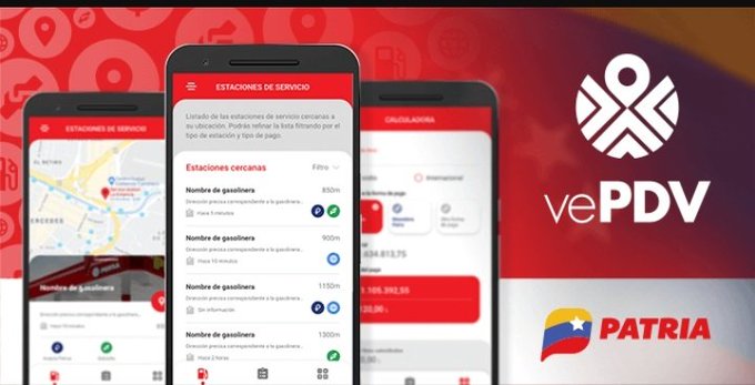CarnetDLaPatria's tweet photo. #vePDV ubica la gasolinera más cercana
El Sistema Carnet de la Patria presenta su nueva aplicación, vePDV, que permite informar sobre la actividad de las estaciones de servicios a partir del uso del canal de pago BiopagoPDV. Usar aplicación. https://t.co/z97UJUkRmz
