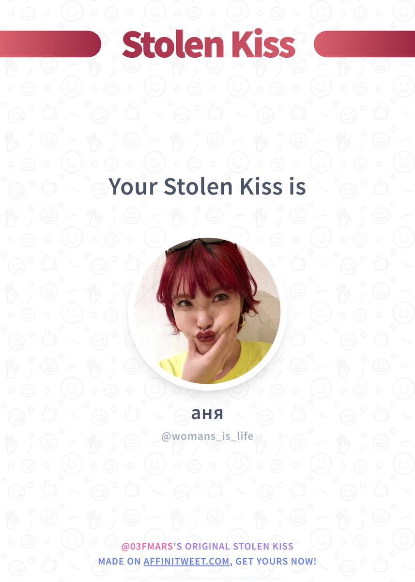 03fmars's tweet photo. #Affinitweet Stolen Kiss
womans_is_life would kiss you around the corner... 😏
And you, who would do it?
via https://t.co/noOZ3yCDVn https://t.co/XYPLPeyArB