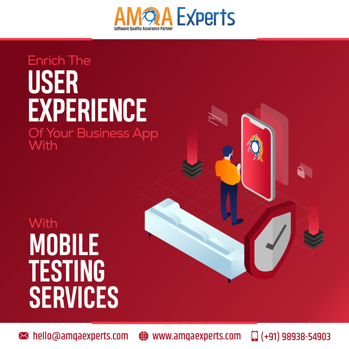 amqaexperts's tweet photo. Our services revolve around security, performance, functional, compatibility, and usability with over 250+ devices.
For more detail :
Click: https://t.co/cdbEtJ7x9D
Email: hello@amqaexperts.com
Call/WhatsApp at +919893854903

#mobiletestingservices #mobiletesting #softwaretesting https://t.co/clPS53JG8K