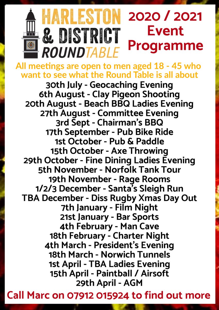 What do you do with your Thursday evenings?

Check out our events programme for the remainder of our year 👌

See anything you like? Let us know and we'll get you along 😁

We're the original social network with 165 members in Norfolk and thousands more in the UK and the world 🌍