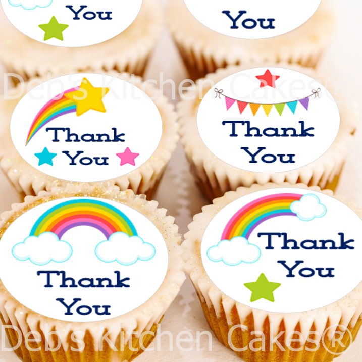 DebsKitchenBuzz's tweet photo. No better way to thank you than with homemade cakes 🧁 🙏 #thankyoucakes #rainbowcakes #cupcakes https://t.co/YlnLMJCDaJ