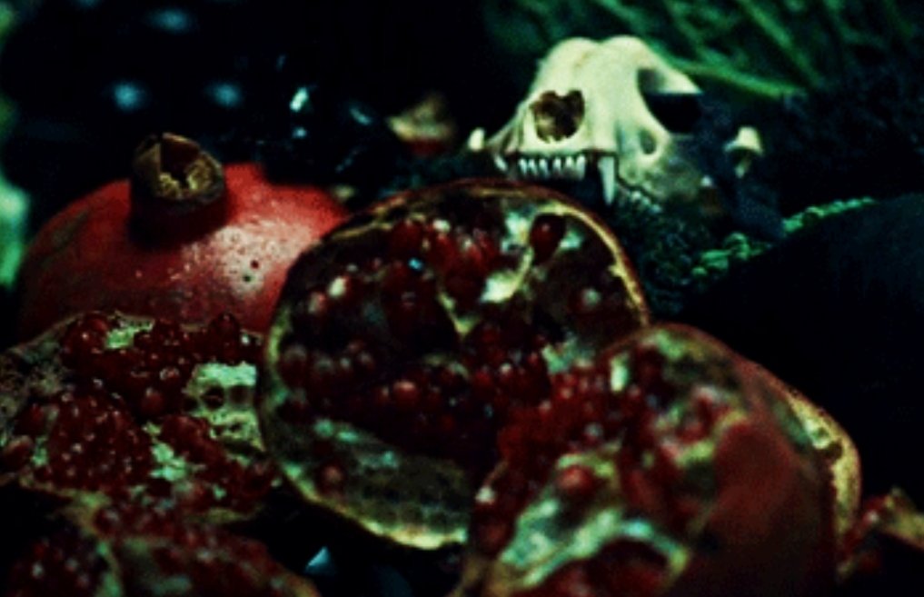 hannibal's table (like hannibal himself) is rich and opulent - beauty and luxury hiding decay and death. ripe and rotting fruit side by side, bones and flowers littered across it all. like memento mori you are being invited to question your very mortality with every meal