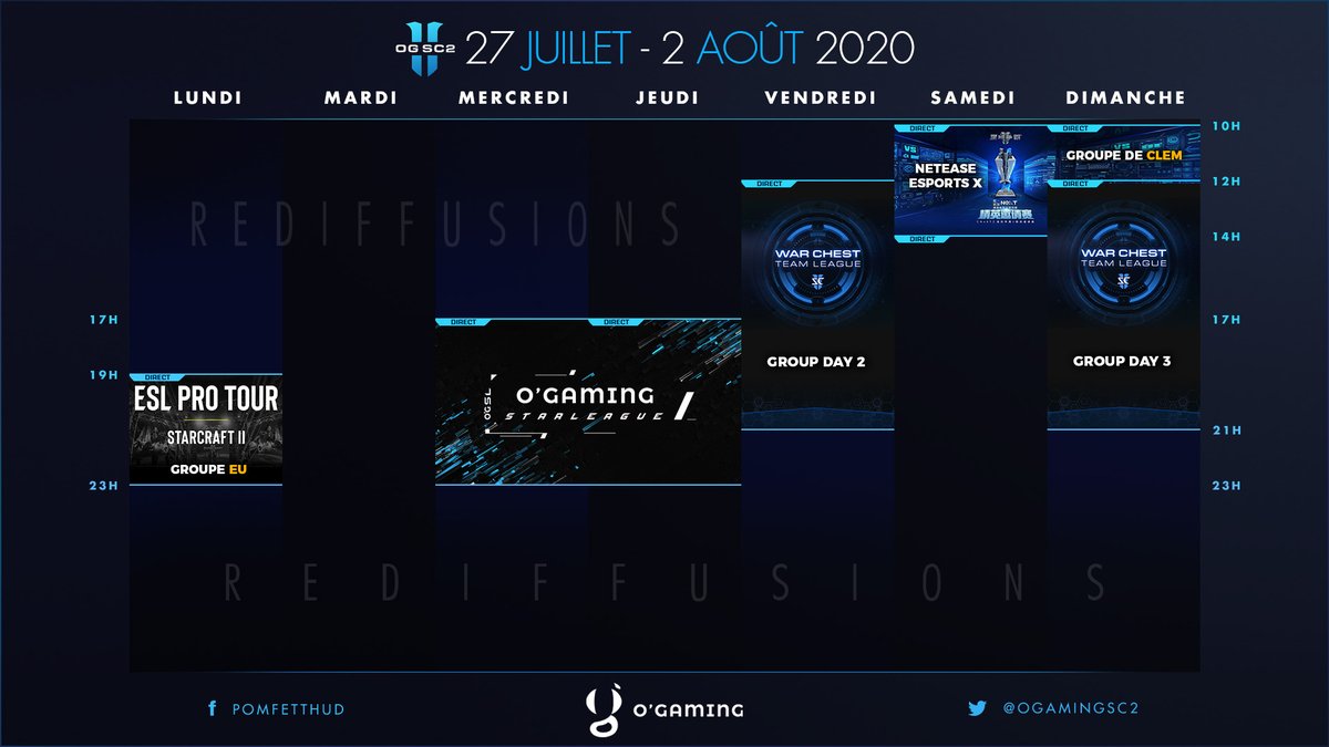 OgamingSC2's tweet photo. Planning #OGSC2 épinglé !
C'est l'#OGSL cette semaine 🔥🔥🔥
T'es plutôt quelle team ?
#TEAMYOGO
#TEAMFUNKA
#TEAMTKL
#TEAMFANTA
#TEAMALGO
#TEAMKOKA https://t.co/iAQ2ia8g6T