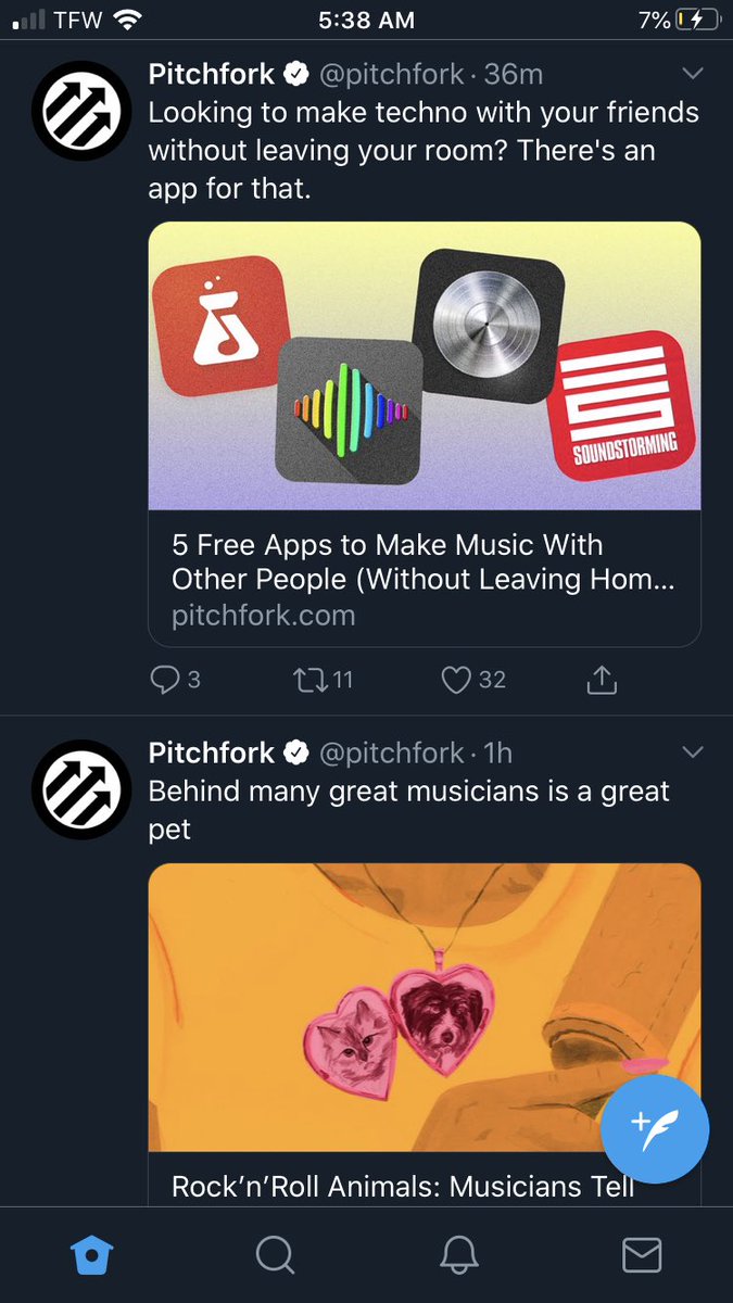I don’t even remember following pitchfork but I think they tapped my phone dude I swear to fucking god