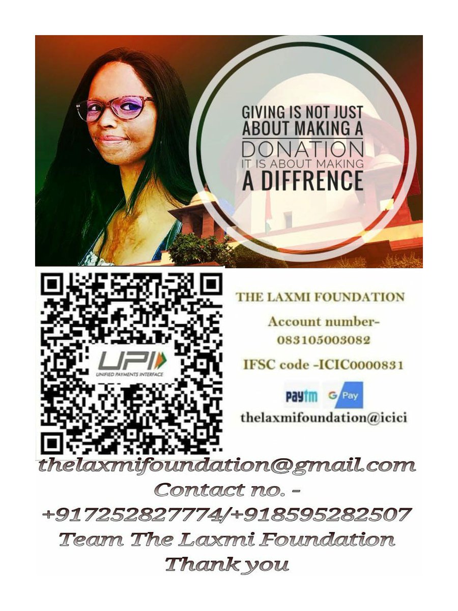 TheLaxmiAgarwal's tweet photo. #NeedShare
Many people are facing difficulties to live a normal life. Let’s support them . We are raising funds to help and enable the disabled, for the aid of poor, needy, acid attack survivors, survivors of other crimes, women, children and vulnerable sections of the society https://t.co/5J2n91bZ8g