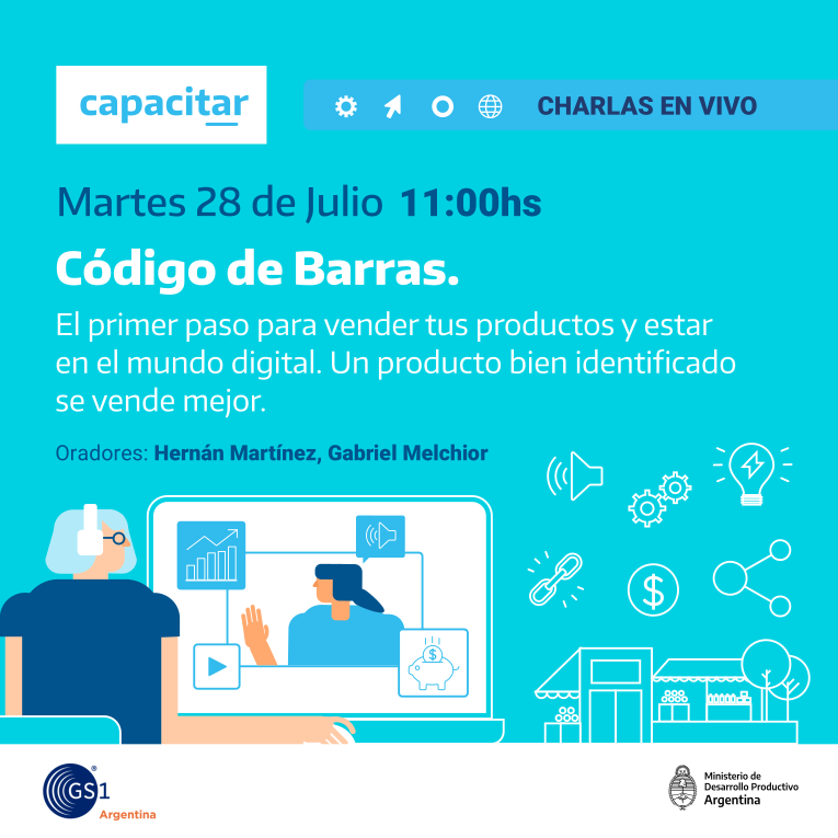 GS1argentina's tweet photo. ➡️#GS1Argentina y @produccion_arg unidos por las #PyMEs y #Emprendedores! 📆Mañana estaremos brindando una charla en vivo en la plataforma #CapacitAR sobre la correcta identificación de tus productos con #DelBeepAlClick, nuestro Programa Integral de PyMEs, para potenciar ventas✅ https://t.co/9oQS97T1Vm