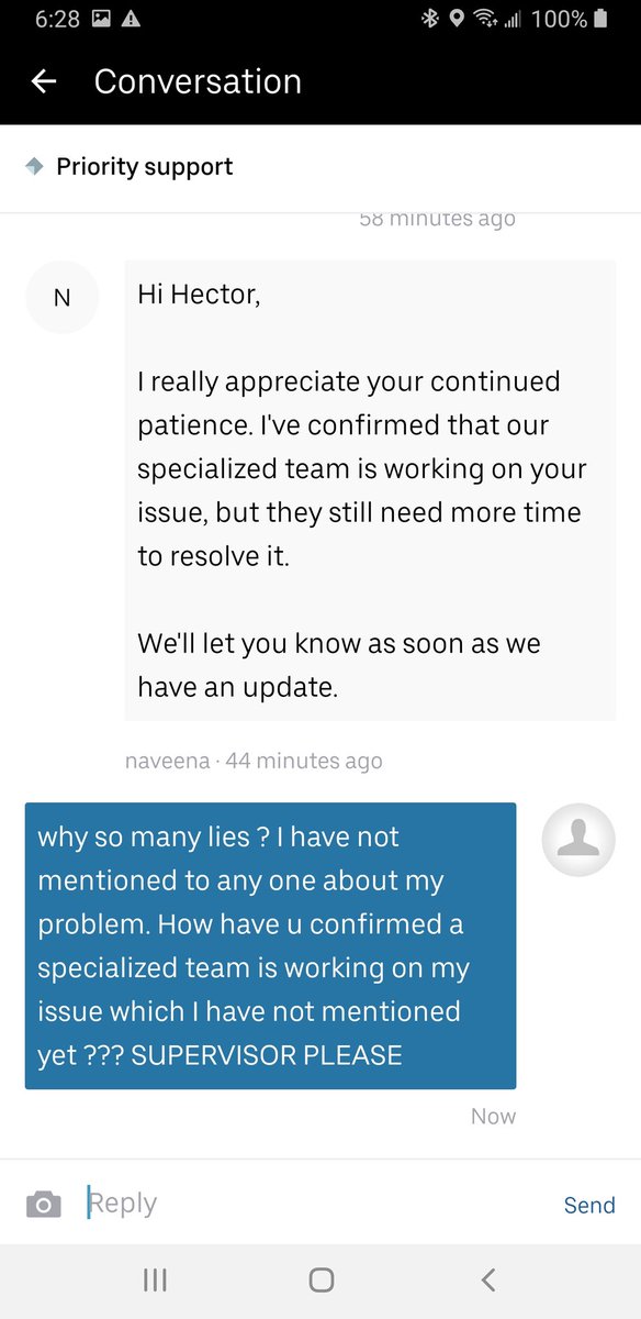 DjReckonize's tweet photo. ☆☆☆▪︎▪︎▪︎ATTENTION ▪︎▪︎☆☆☆
This tweet is for anyone who had ever rod @Uber . I wrote message and without stating my problem I was told that well here is a screenshot. I will mention my problem on next but be advised no at @Uber is talking or texting u at all. https://t.co/dl3wRTzVRI