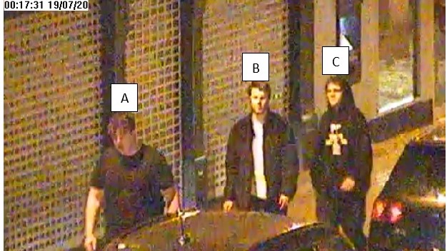 Were you out in Taunton on evening of Saturday 18th July?

If so, you might be able to help us in relation to a serious assault that happened outside Mambo on Mill Lane in the early hours of Sunday 19th July.

We need help in identifying these three men.

ow.ly/h27q50AIQec