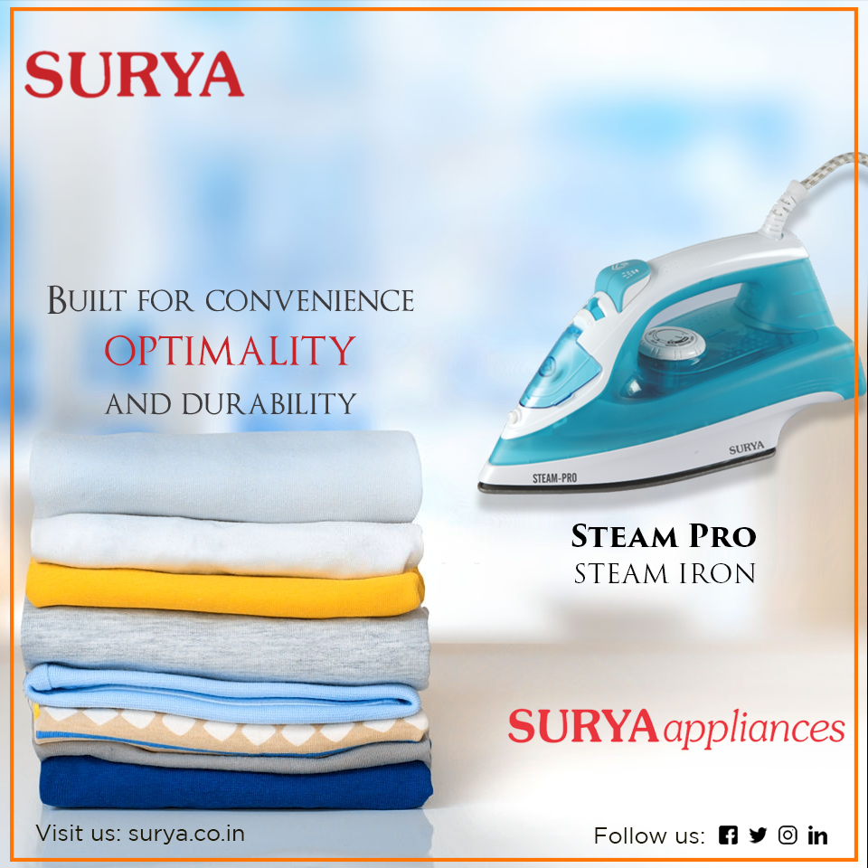 surya_roshni's tweet photo. Built for #convenience, #optimality and #durability #Surya Steam Pro Iron provides you fresh #clothes within minutes
Visit us at : https://t.co/CadTVu5eDf
#Homeappliances #suryahomeappliances #steampro #iron https://t.co/mZoMhhoslU