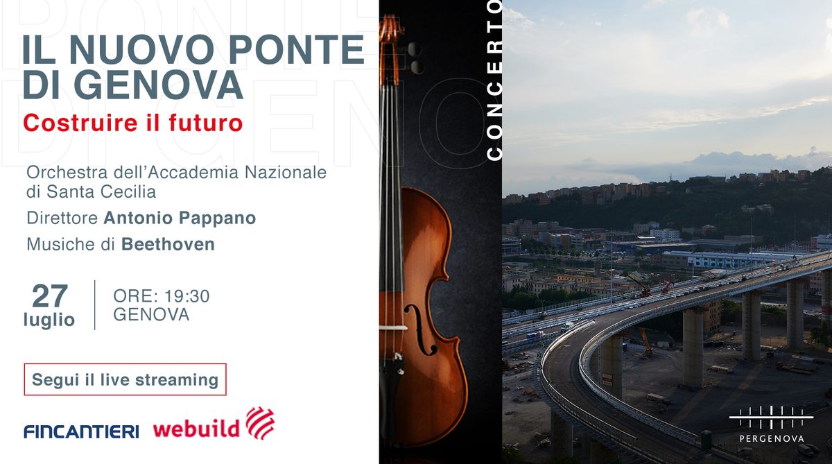 per_genova's tweet photo. Questa sera il Maestro #Pappano dirigerà l'Orchestra dell'Accademia Nazionale di @santa_cecilia in #concerto per celebrare le oltre 1000 persone coinvolte nell'opera di costruzione, #IProtagonisti di questo progetto.

Link: https://t.co/q6cF6fSILL 
#CostruireIlFuturo #PERGENOVA https://t.co/r59c3xyZCn