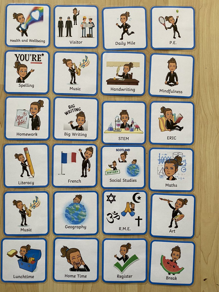 MissLMccoll's tweet photo. Timetable cards 🤩.. I hope my new class appreciate my Bitmoji as much as I do 😂!
Children definitely appreciate knowing how their day ahead is going to go 🙋🏻‍♀️! I’m sure I’ve missed something but once we’re back I’ll sort that!
#2weekstogo #structure #primaryteacher https://t.co/RB0WzEJka9