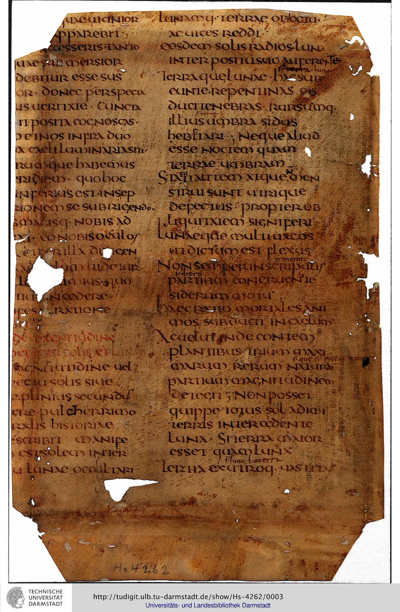 Some of you have asked if this fragment, Darmstadt HS-4262, could have been written by Bede. While this seems to be unlikely there is a fascinating story to be told about the search for words written by him.Looking for an autograph of Bede: a thread 1/  #medieval  #manuscripts