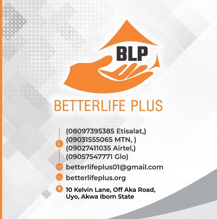 betterlifeplus_'s tweet photo. #OUR_CONTACTS

betterlifeplus01@gmail.com

https://t.co/8oxvKVbnog

10 Kelvin Lane, Uyo, Akwa Ibom State, Nigeria

+2349031555065
+2349027411035

#bbnaijialockdown #lagos #Kidd #hideandfolklore #DontJustKnow
#BetterLifePlus https://t.co/obJTzoZ42x