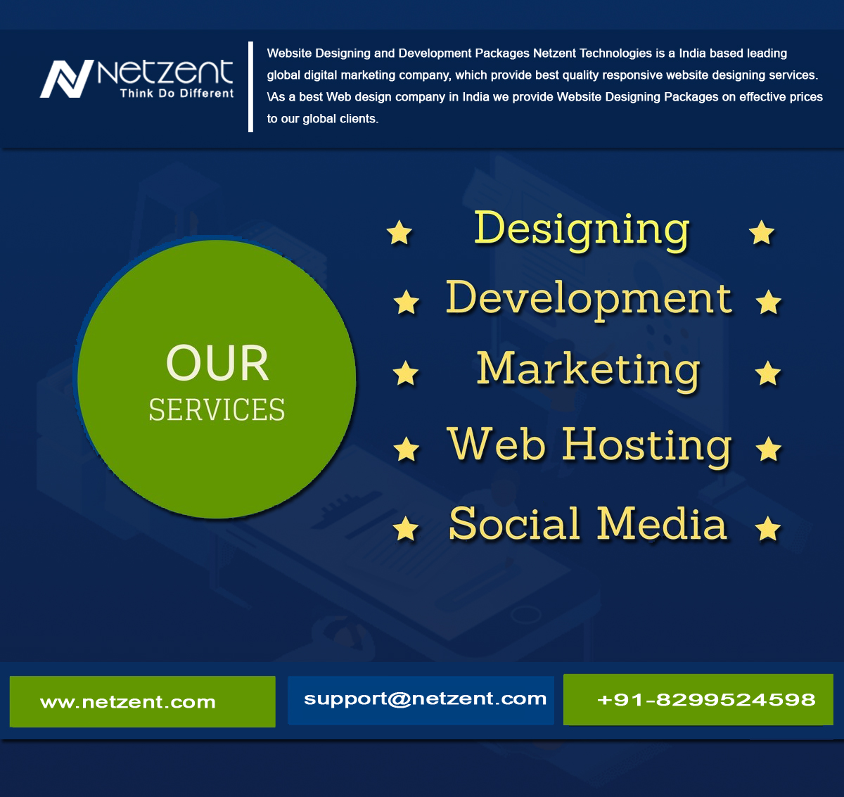 NetzentT's tweet photo. Website Designing and Development Packages Netzent Technologies is a India based leading global digital marketing company, which provide best quality responsive website design services. As a best Web design company in India we provide Website Design Packages on effective prices https://t.co/QBOevxglP7