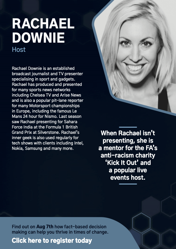 On August 7th, TV presenter and broadcast journalist, <a href="/RachaelDownie/">Rachael Downie</a> will be hosting  our panel of experts as they sit down to talk F1, data, and fact-based decision making. 

Register your place today 👉  
cigroup.co.uk/events/driving…