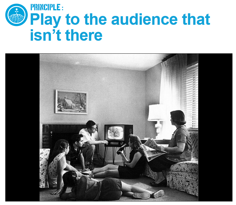 7/Much of this is performative, but not in "look good to your peers" kind of way. The principle is "play to the audeince that isn't there." Activists try to create actions that LOOK a certain way to the audience on youtube or watching the news.  https://beautifultrouble.org/principle/play-to-the-audience-that-isnt-there/