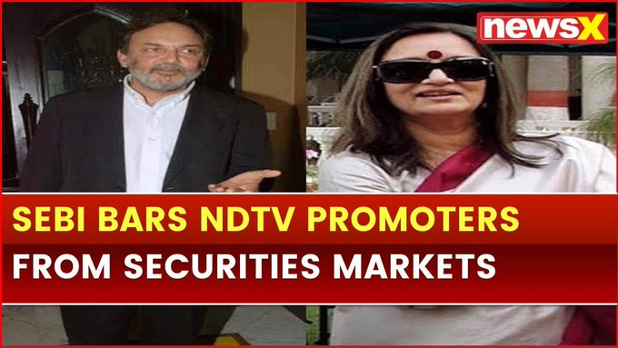 SEBI barred Prannoy Roy and his wife Radhika Roy from accessing the securities market for 2 years after an investigation revealed that they allegedly concealed material info from shareholders regarding loan agreements and hence they cannot hold management positions in NDTV board.