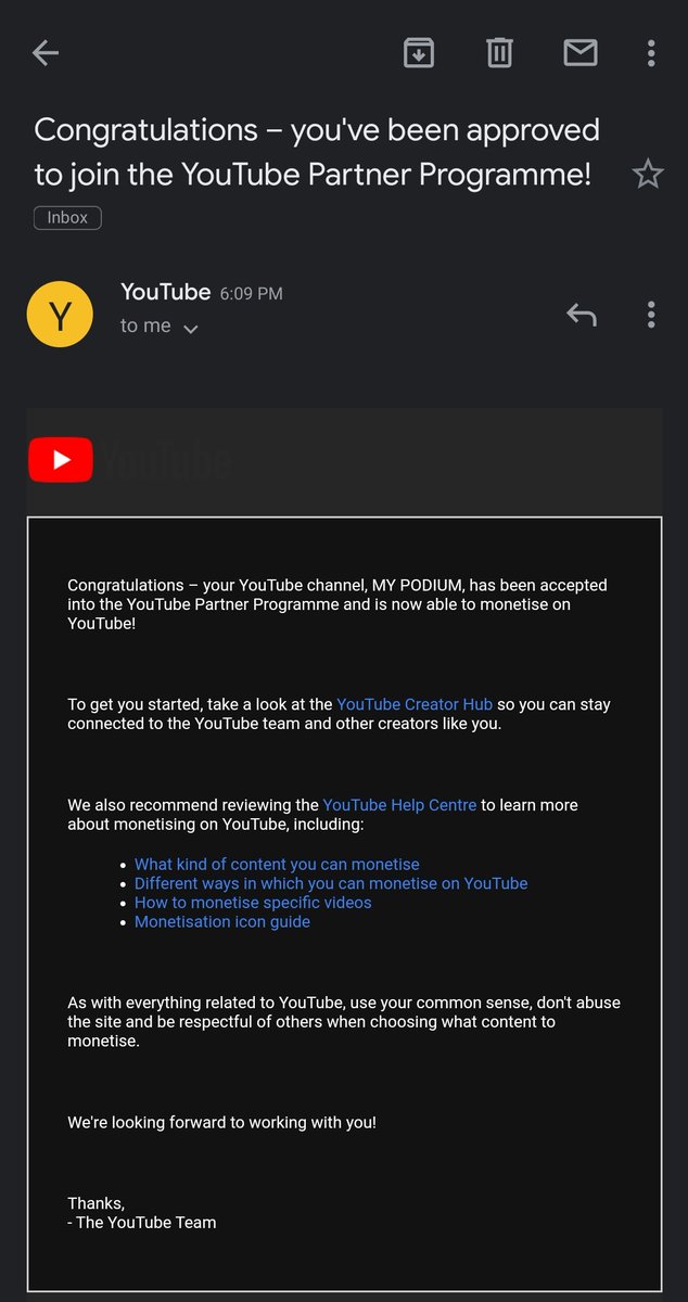 PodiumMy's tweet photo. @TeamYouTube Hey guys..Received the email!!! Have a question tho - how to check whether I have linked in my AdSense acc? https://t.co/IjLJ7mZ85b