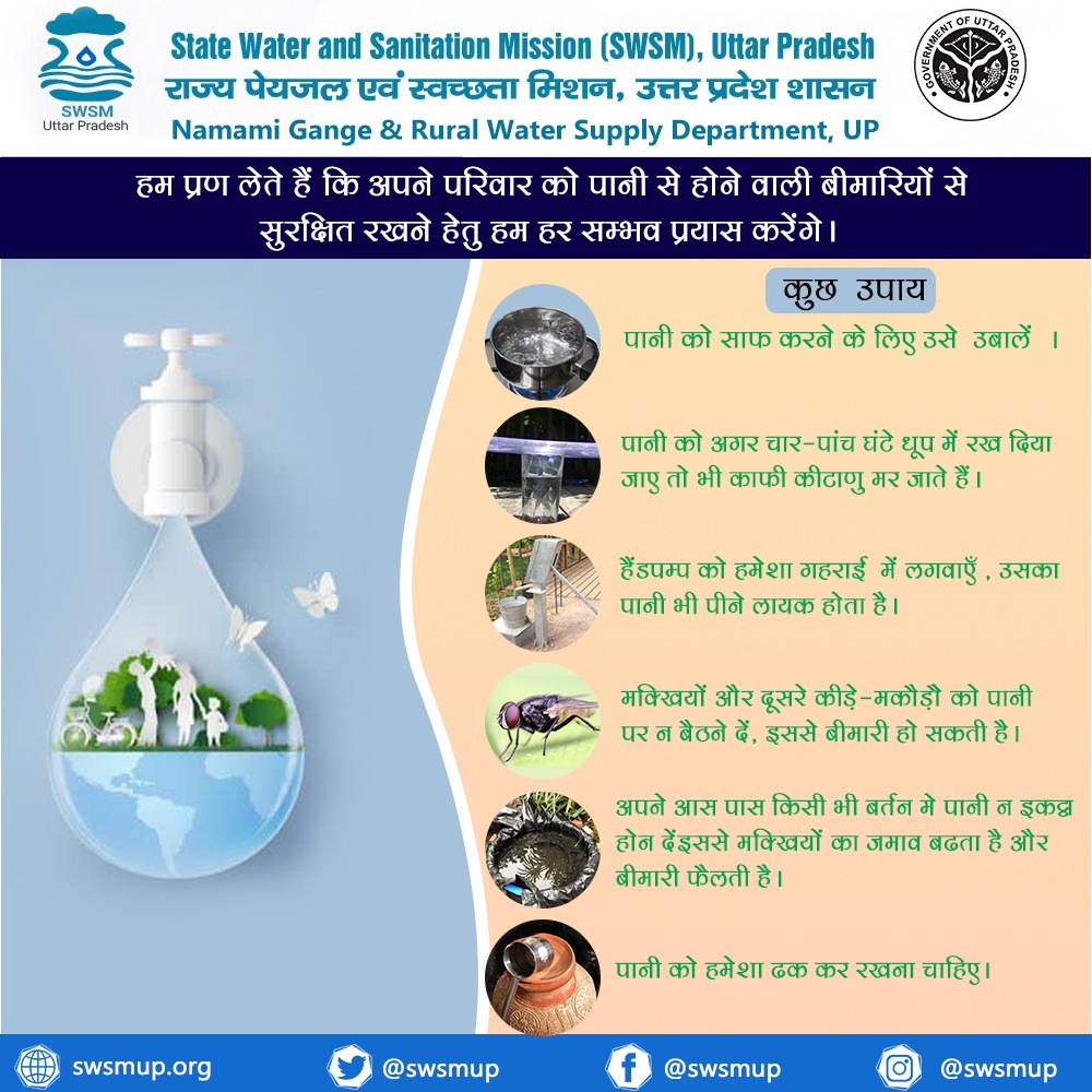 swsmup's tweet image. स्वस्थ परिवार ही है सुखी जीवन का आधार। आइए आज प्रण लें कि अपने परिवार को पानी से होने वाली हर बीमारी से सुरक्षित रखेंगे।

#HarGharJal  #safedrinkingwater  #SWSM #pipewatersupply