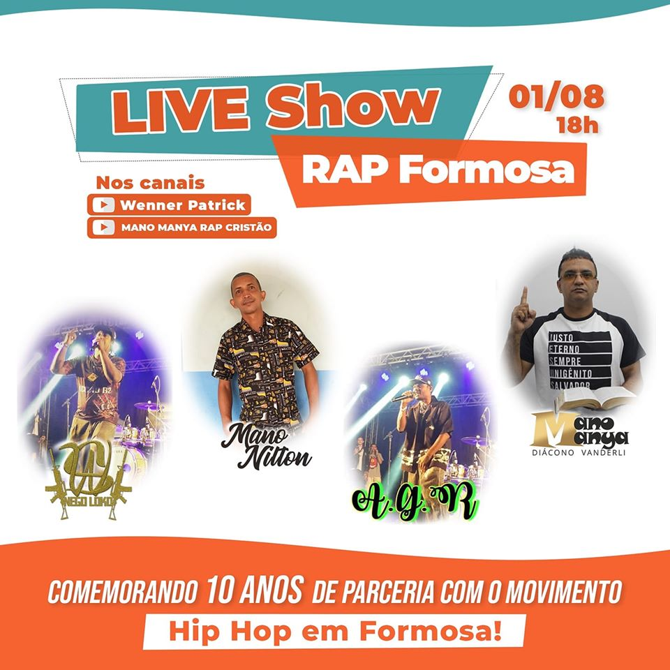 wenneroficial's tweet photo. Dia 1° de Agosto, as 18h, faremos a Live de comemoração pelos 10 anos de parceria com os movimentos de Rap e Hip Hop de Formosa. 🎤

Acompanhe no meu canal do Youtube: https://t.co/GWK1KxClQm

#WennerSim #Cultura #FormosaGO #Rap #Hiphop https://t.co/1ORELAhVn9