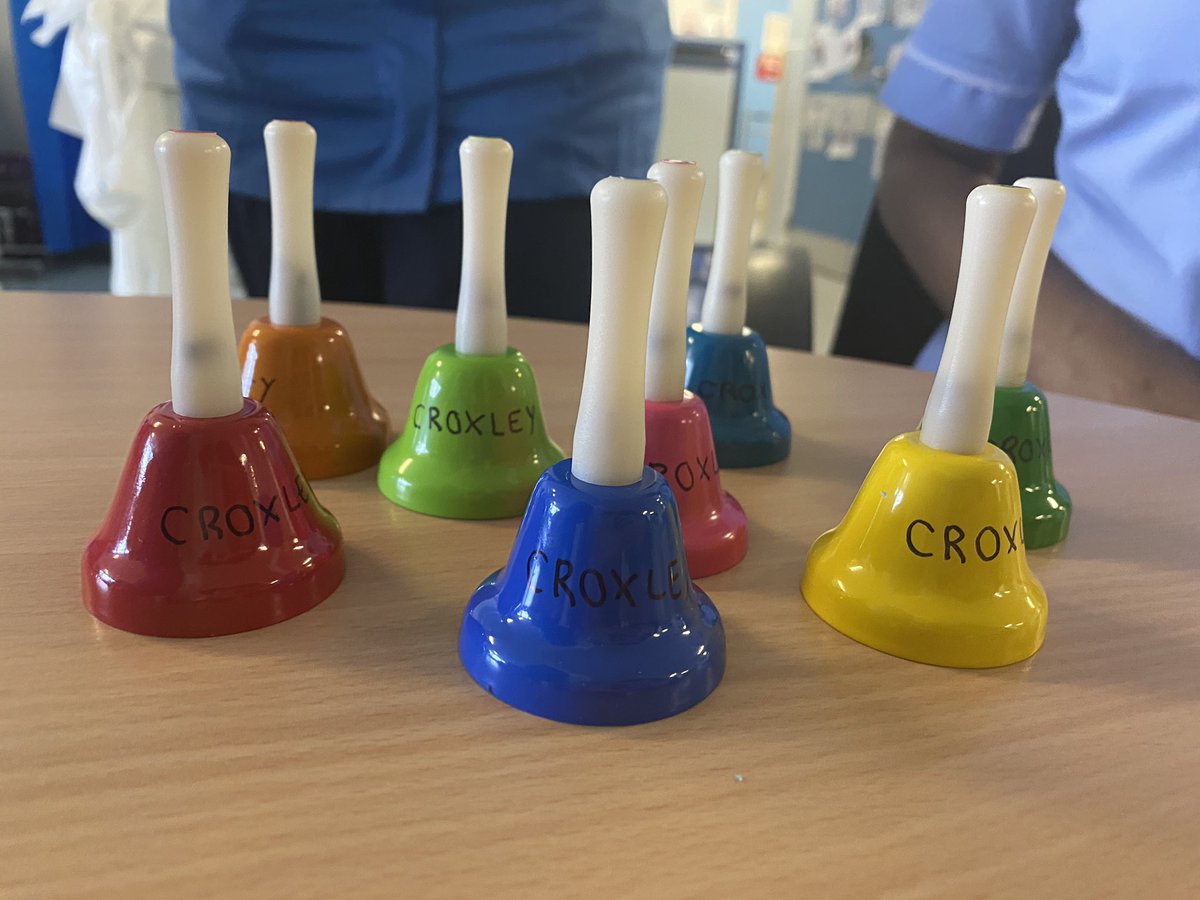 katielpardy's tweet photo. The nurses had a wonderful time playing songs on the handbells with our patients this lunch time- it was so lovely to be able to do a fun activity whilst maintaining social distancing- and the patients enjoyed it too!! 😉 #careoftheelderly #teamwhht https://t.co/cpNfjdV2wc