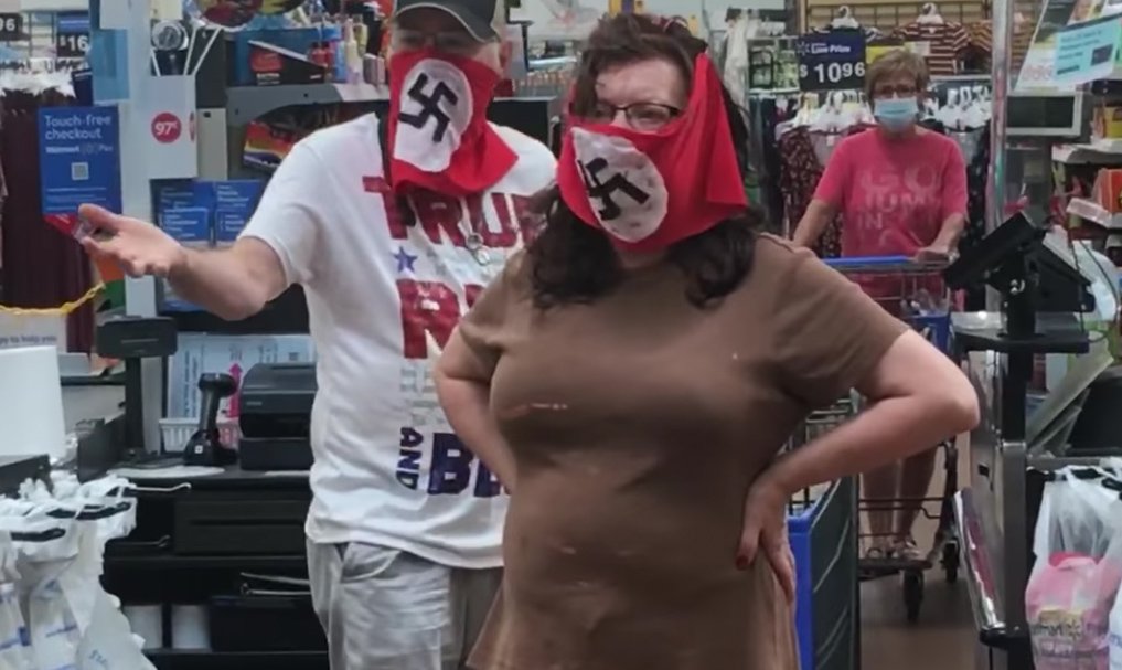 Attention Walmart shoppers: A couple of Trump supporters on aisle 45. #TrumpNazis