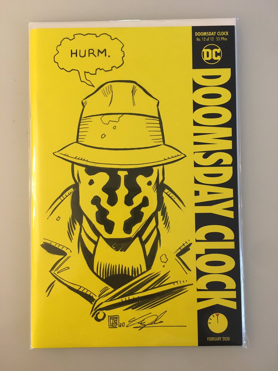 TimShinn73's tweet photo. Watchmen sketch cover up for grabs. $50. Comment below or message me to claim now. Free shipping #sketchcover #ink #drawing #watchmen #doomsdayclock #rorschach #hurm #dc #dccomics https://t.co/eB0gPFYr5h
