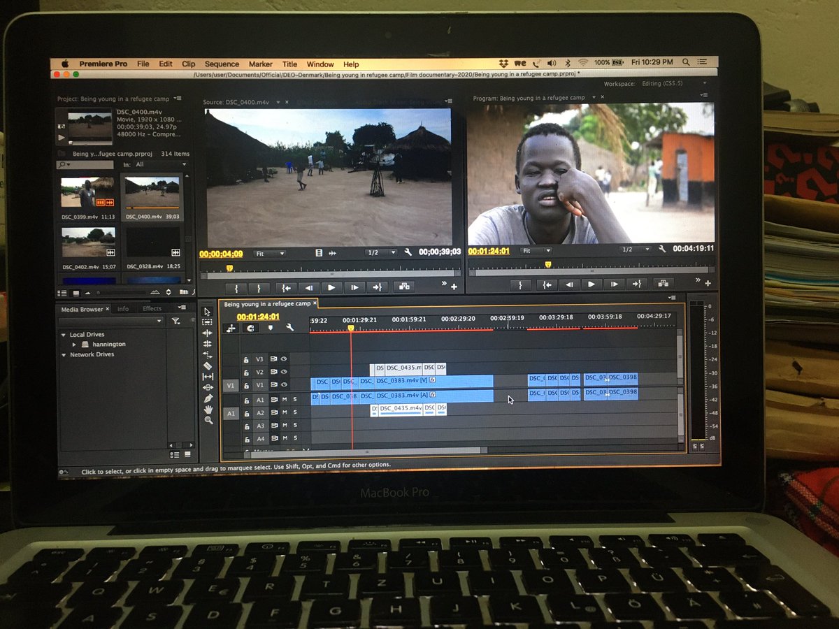 Have you ever imagined what it means being young in a #refugee #camp? 
Well, am at my desk editing one of the (3 film) shorts - rough cut nearly ready (for preview).