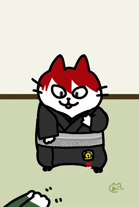 軽装おめでとう大包平〜!
(軽装もらった猫大包平) 
