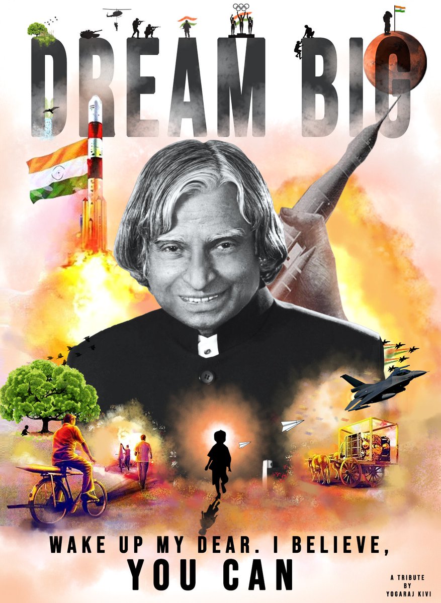 PRaj95179526's tweet photo. Humble tribute to a #visionaryleader, our beloved former president Dr APJ Abdul Kalam ji on his Punyatithi.26 alphabets are not enough to express his greatness.#Bharatratna https://t.co/JDhwAKGXNC