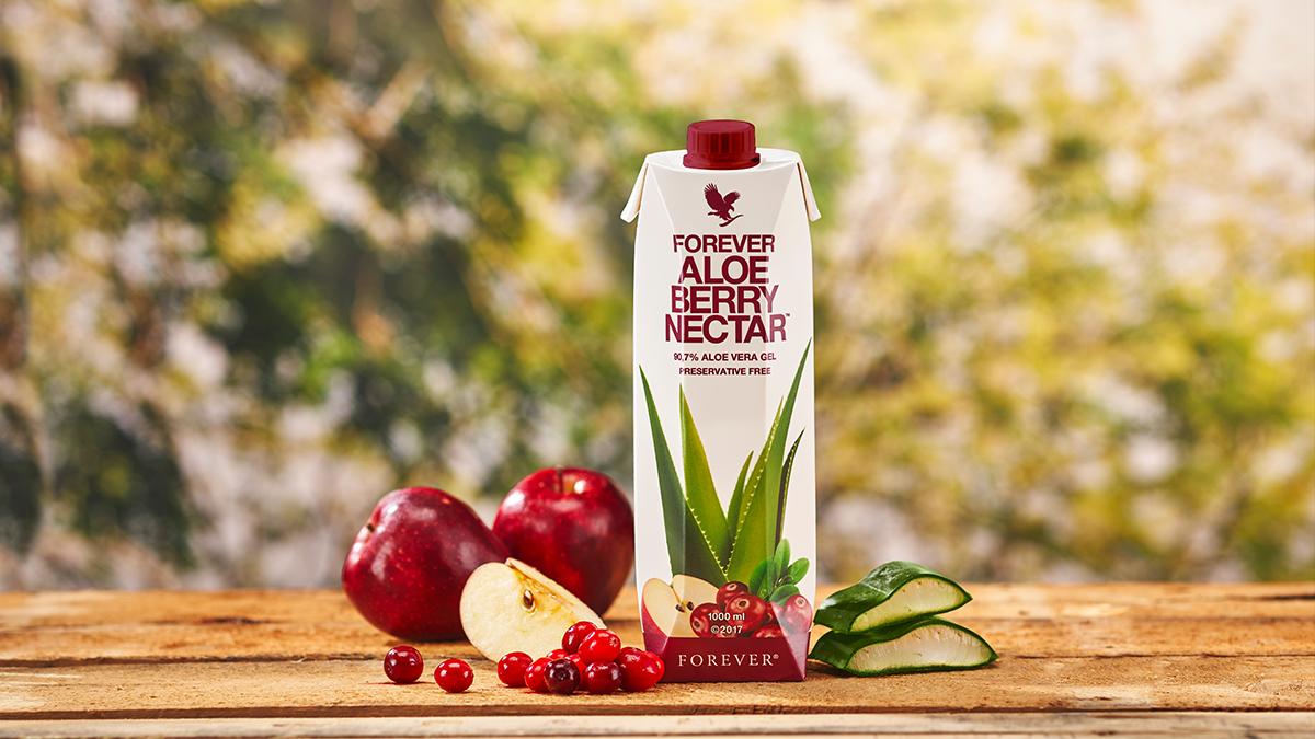 A burst of cranberry and apple provides a sweet yet tangy flavour in  Forever Aloe Berry Nectar, plus with 90.7% inner leaf aloe vera gel and  added vitamin C, this is a