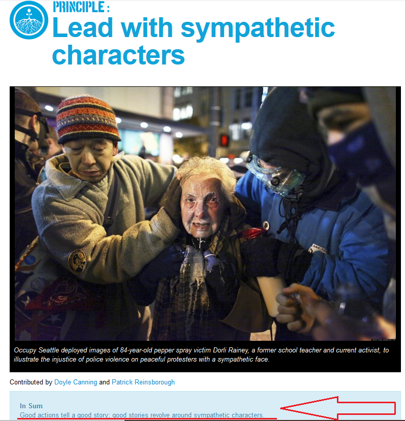 11/And that strategy is to "lead with sympathetic characters."It's EXACTLY what it sounds like. They put sympathetic people out front to garner sympathy and create the APPEARANCE of underdogs fighting an uphill battle against powerful interests. https://beautifultrouble.org/principle/lead-with-sympathetic-characters/