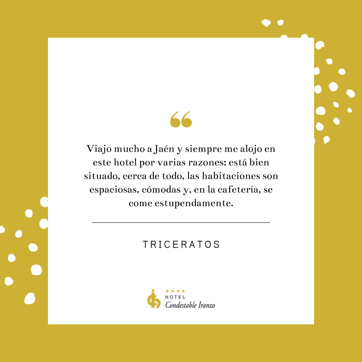 HCondestable's tweet photo. ✨💛 #Dicendenosotros Nuestros clientes opinan de nosotros ¡y no podemos estar más orgullosos. ¡Un millón de gracias! https://t.co/ywmKdiVWsT