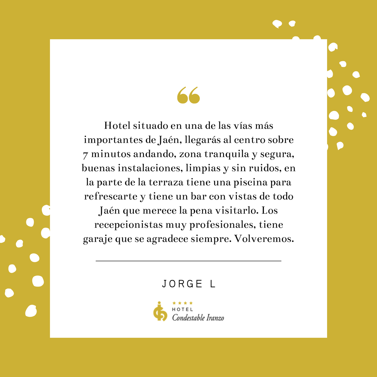 HCondestable's tweet photo. ✨💛 #Dicendenosotros Nuestros clientes opinan de nosotros ¡y no podemos estar más orgullosos. ¡Un millón de gracias! https://t.co/ywmKdiVWsT