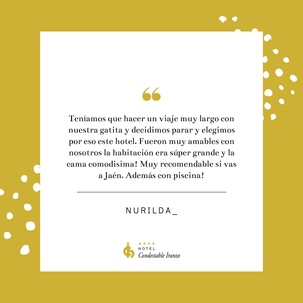 HCondestable's tweet photo. ✨💛 #Dicendenosotros Nuestros clientes opinan de nosotros ¡y no podemos estar más orgullosos. ¡Un millón de gracias! https://t.co/ywmKdiVWsT