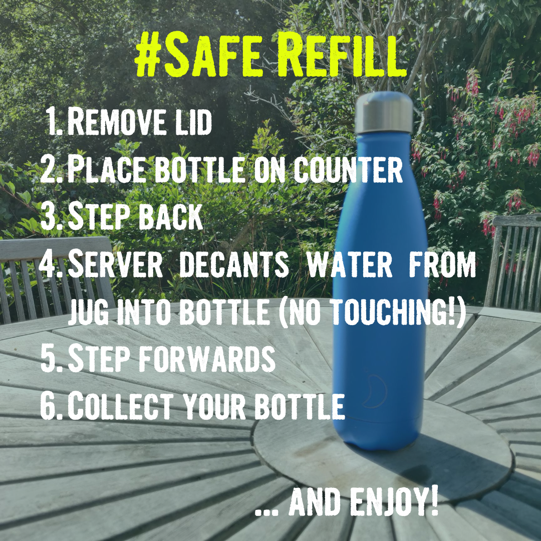 This six step method enables safe on-the-go water bottle refills this summer! ☀️ #SafeRefill 

Support + encourage your local cafes &amp; restaurants to start accepting reusables again♻️

<a href="/Refill/">Refill Return</a> #Refill #RefillRevolution